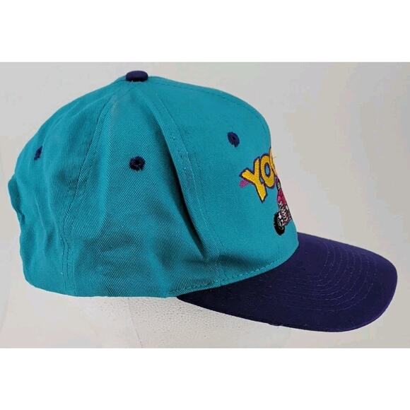 Vintage 1990's Yogi's Inc. Hot Rod Classic Car Teal Purple Snapback Hat Cap - Picture 4 of 9